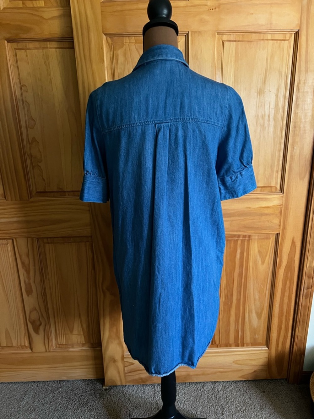 Old Navy Blue Denim Button-Front Midi Shirt Dress - Picture 3 of 5